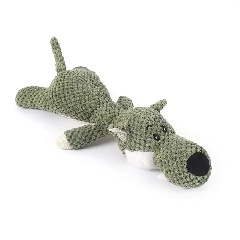 MySnugPet Squeaky Plush Dog Toy – Bite-Resistant Corduroy Friends