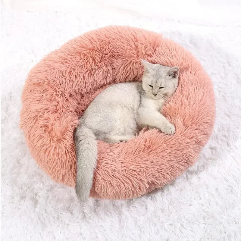 Ultra-Soft Calming Round Pet Bed – Plush Cushion for Cats & Dogs