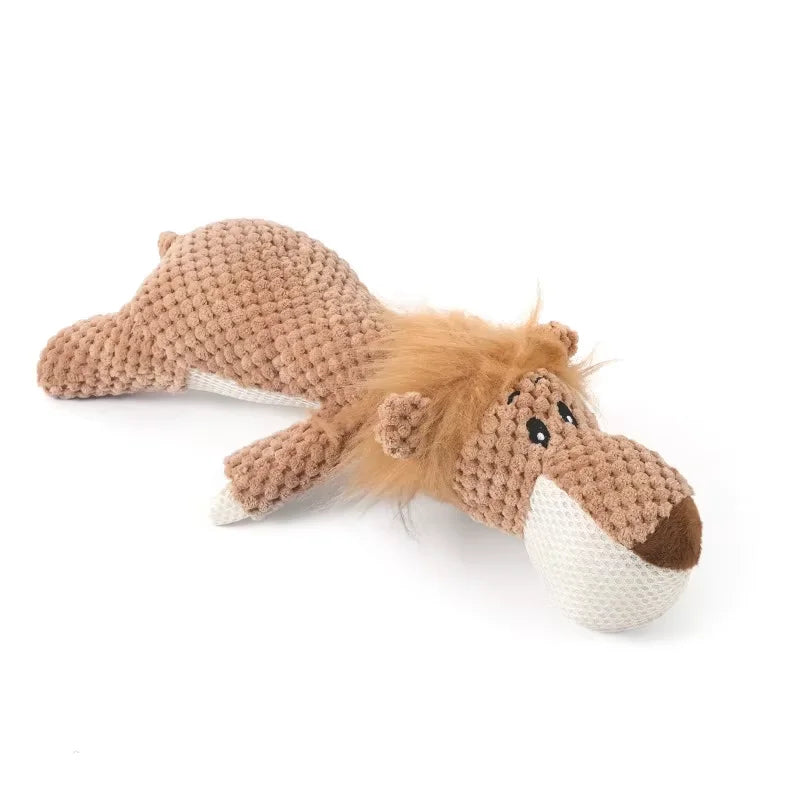 MySnugPet Squeaky Plush Dog Toy – Bite-Resistant Corduroy Friends