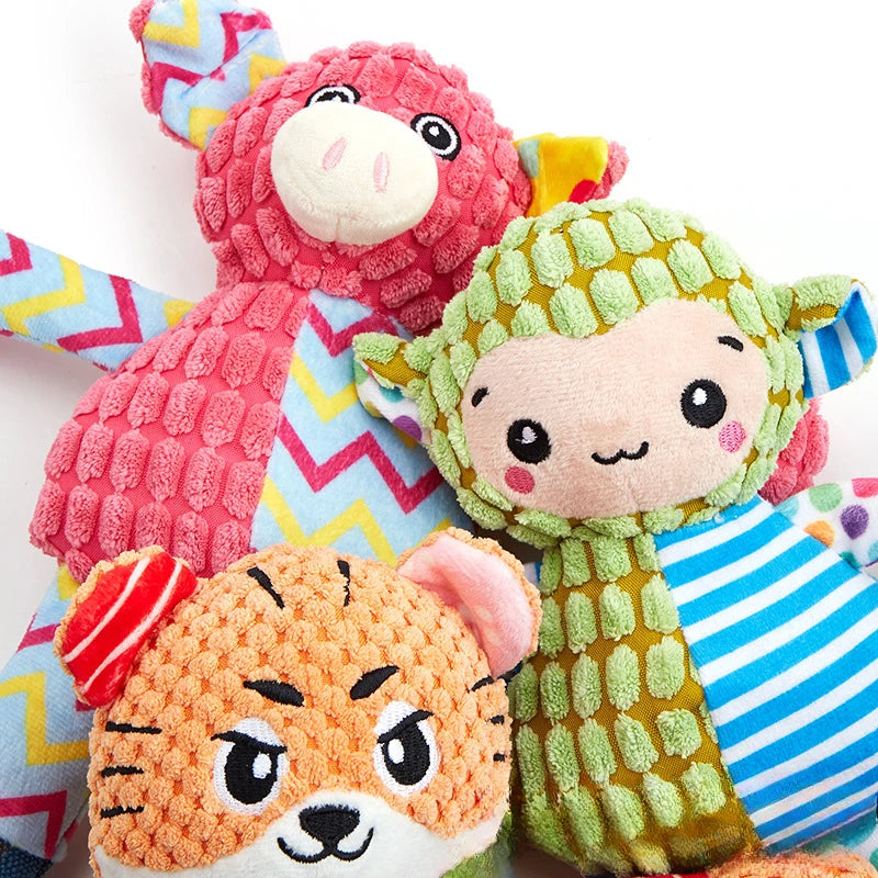 MySnugPet Squeaky Plush Dog Toy – Bite-Resistant Corduroy Friends