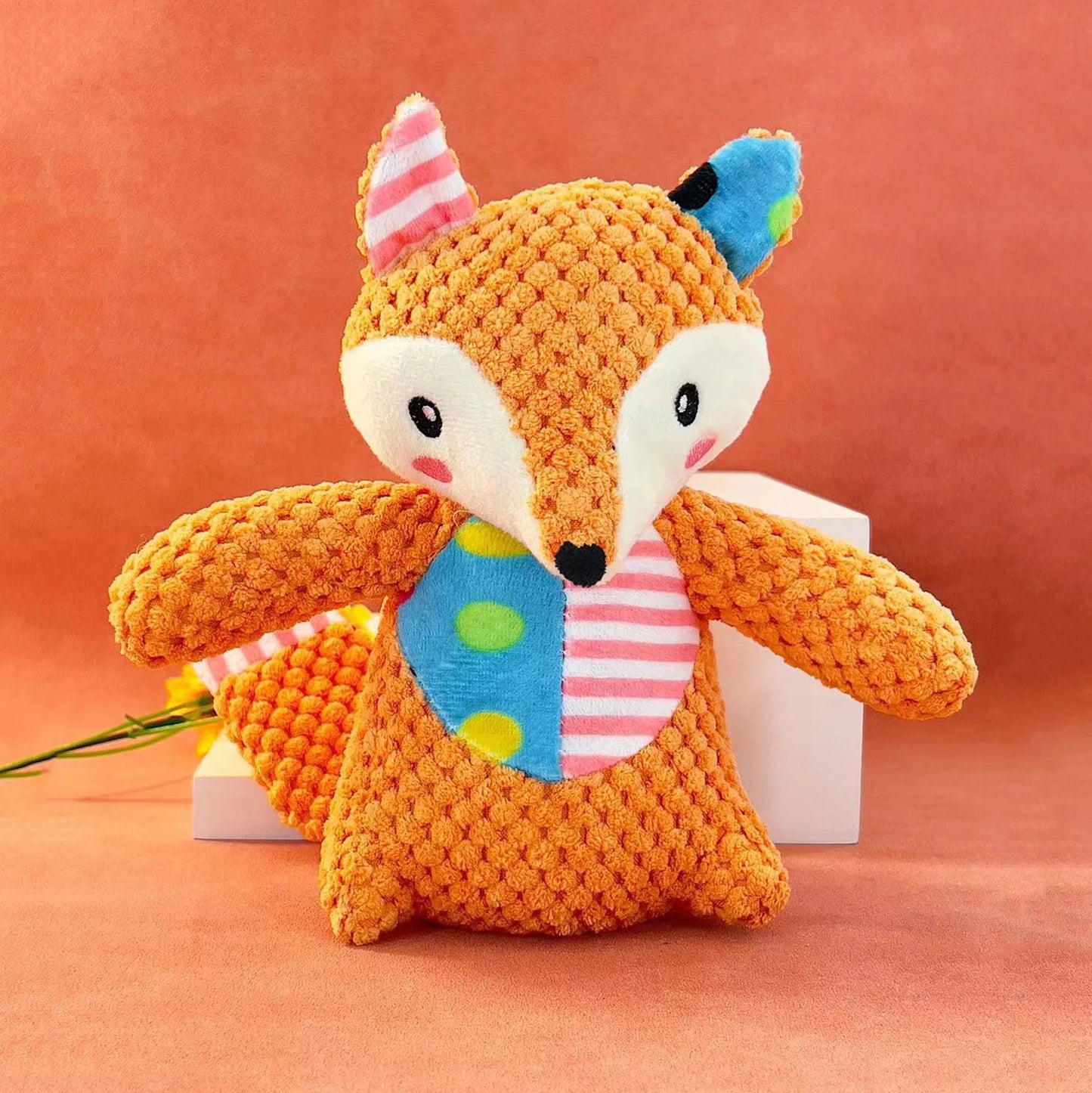 MySnugPet Squeaky Plush Dog Toy – Bite-Resistant Corduroy Friends