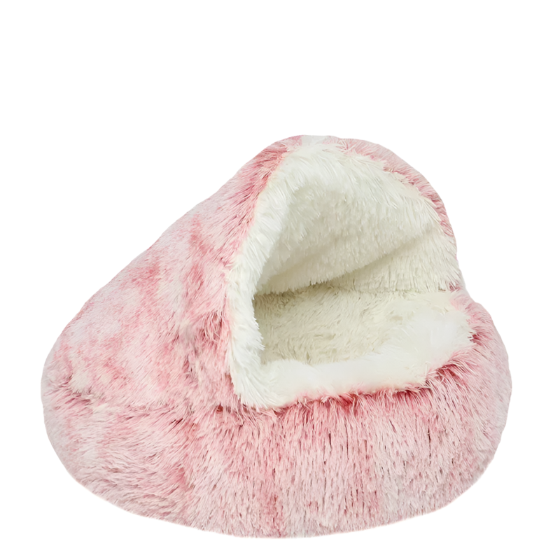 MySnugPet 2-in-1 Hooded Plush Cat & Small-Dog Bed – Self-Warming Winter Nest