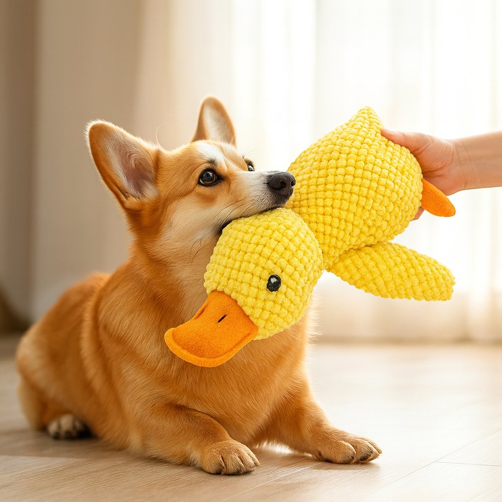 MySnugPet Squeaky Plush Duck – Bite-Resistant Companion Toy for Dogs