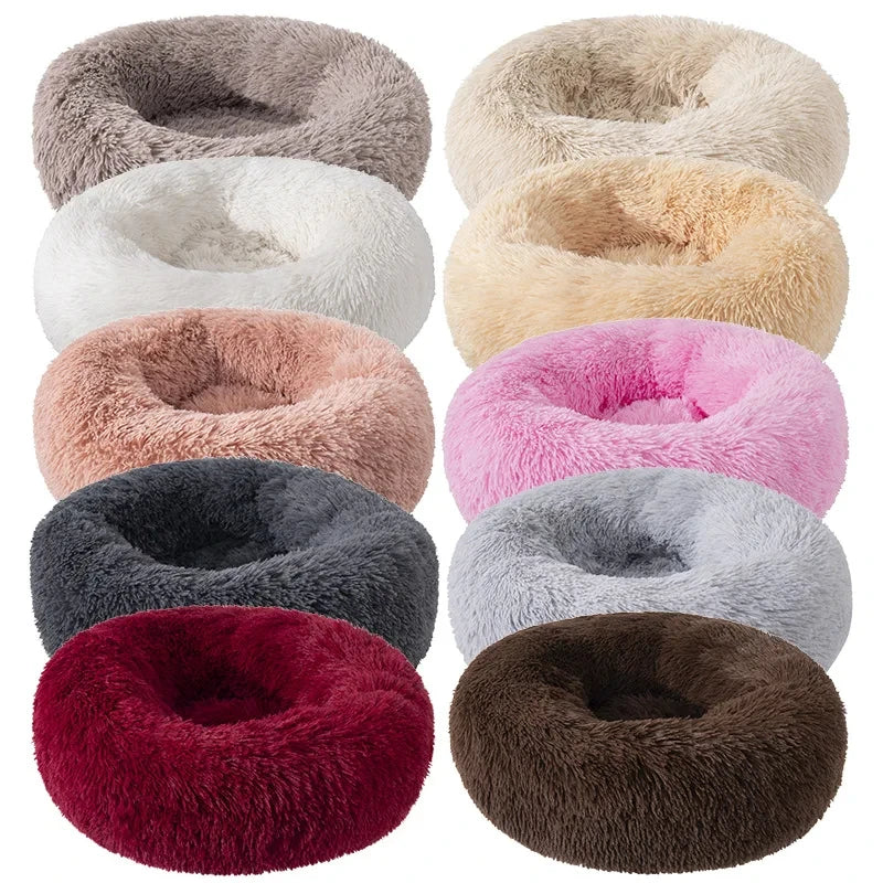 Ultra-Soft Calming Round Pet Bed – Plush Cushion for Cats & Dogs