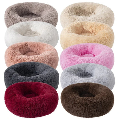 Ultra-Soft Calming Round Pet Bed – Plush Cushion for Cats & Dogs