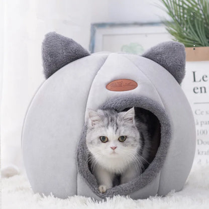 Deluxe Cozy Pet Cave Bed — Hooded Winter Nest for Cats & Small Dogs (M • L • XL)