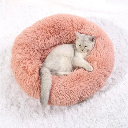 Ultra-Soft Calming Round Pet Bed – Plush Cushion for Cats & Dogs