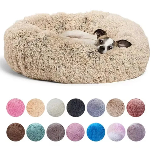 Ultra-Soft Calming Round Pet Bed – Plush Cushion for Cats & Dogs