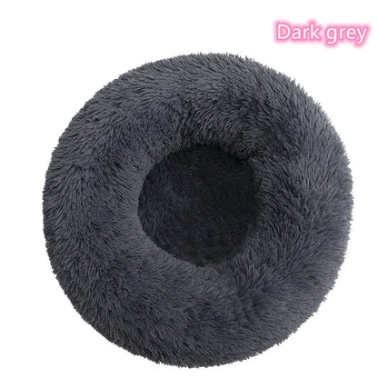 Ultra-Soft Calming Round Pet Bed – Plush Cushion for Cats & Dogs