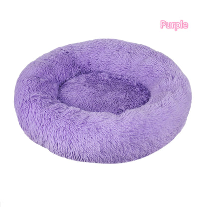 Ultra-Soft Calming Round Pet Bed – Plush Cushion for Cats & Dogs