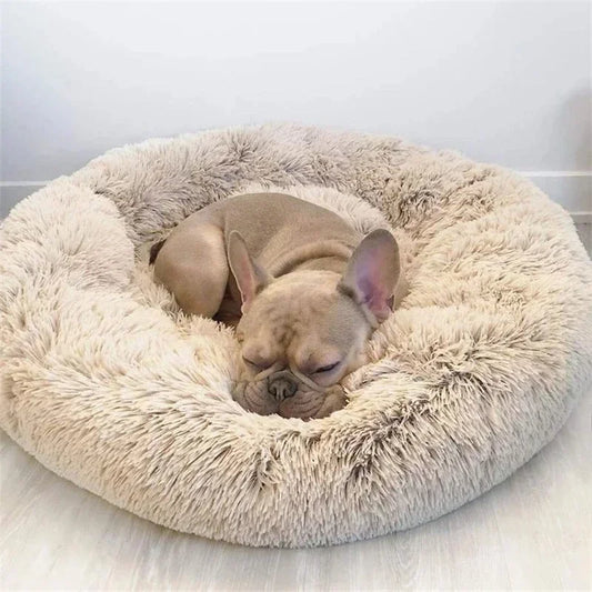 Ultra-Soft Calming Round Pet Bed – Plush Cushion for Cats & Dogs