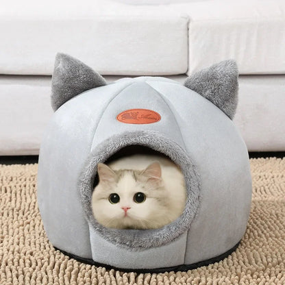 Deluxe Cozy Pet Cave Bed — Hooded Winter Nest for Cats & Small Dogs (M • L • XL)