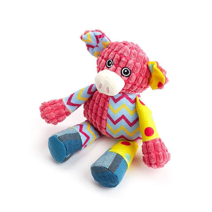 MySnugPet Squeaky Plush Dog Toy – Bite-Resistant Corduroy Friends