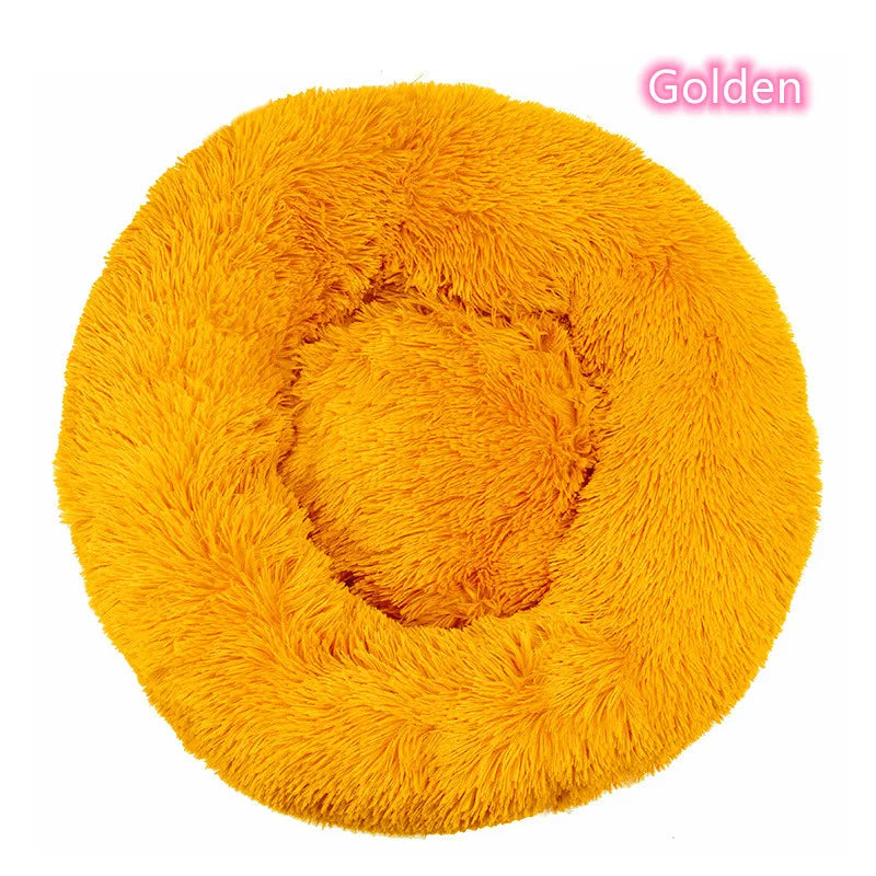 Ultra-Soft Calming Round Pet Bed – Plush Cushion for Cats & Dogs