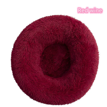 Ultra-Soft Calming Round Pet Bed – Plush Cushion for Cats & Dogs