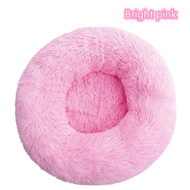 Ultra-Soft Calming Round Pet Bed – Plush Cushion for Cats & Dogs