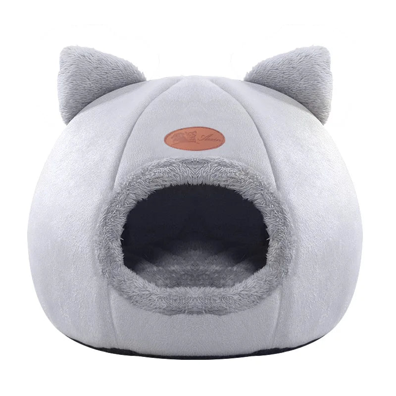 Deluxe Cozy Pet Cave Bed — Hooded Winter Nest for Cats & Small Dogs (M • L • XL)