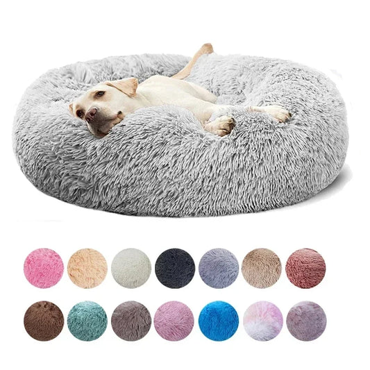 Ultra-Soft Calming Round Pet Bed – Plush Cushion for Cats & Dogs