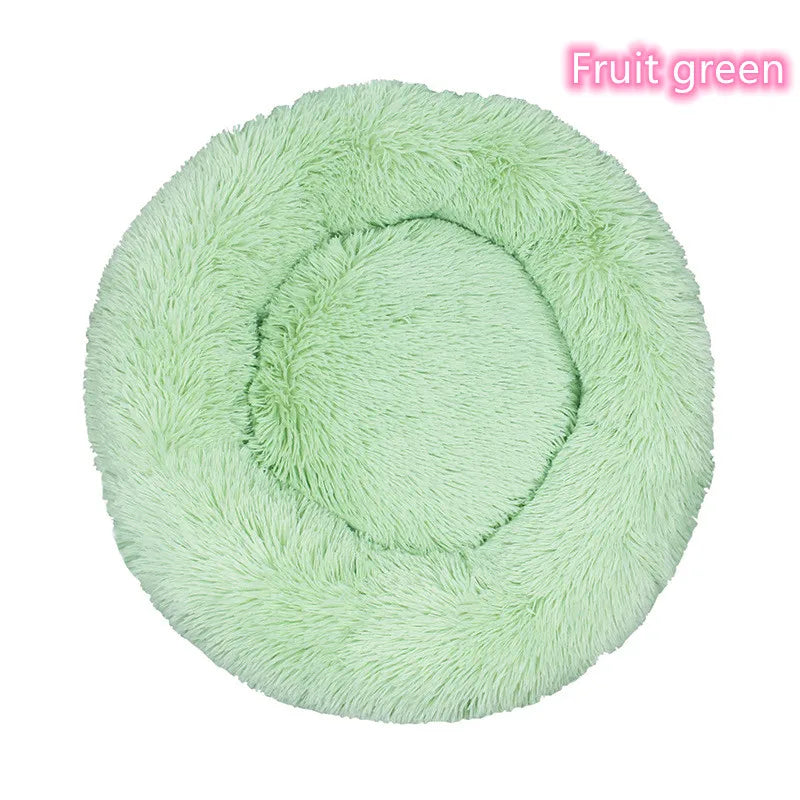 Ultra-Soft Calming Round Pet Bed – Plush Cushion for Cats & Dogs