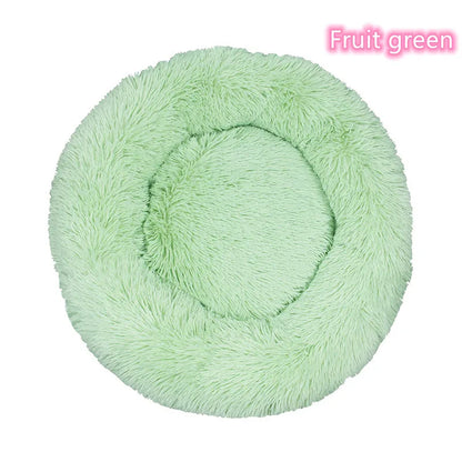 Ultra-Soft Calming Round Pet Bed – Plush Cushion for Cats & Dogs