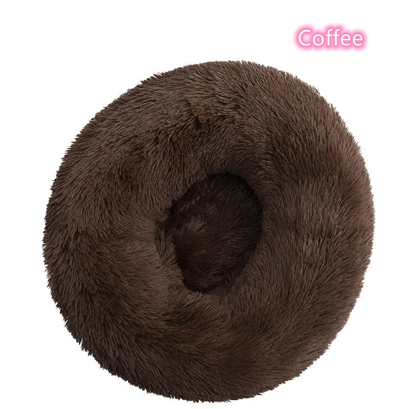 Ultra-Soft Calming Round Pet Bed – Plush Cushion for Cats & Dogs