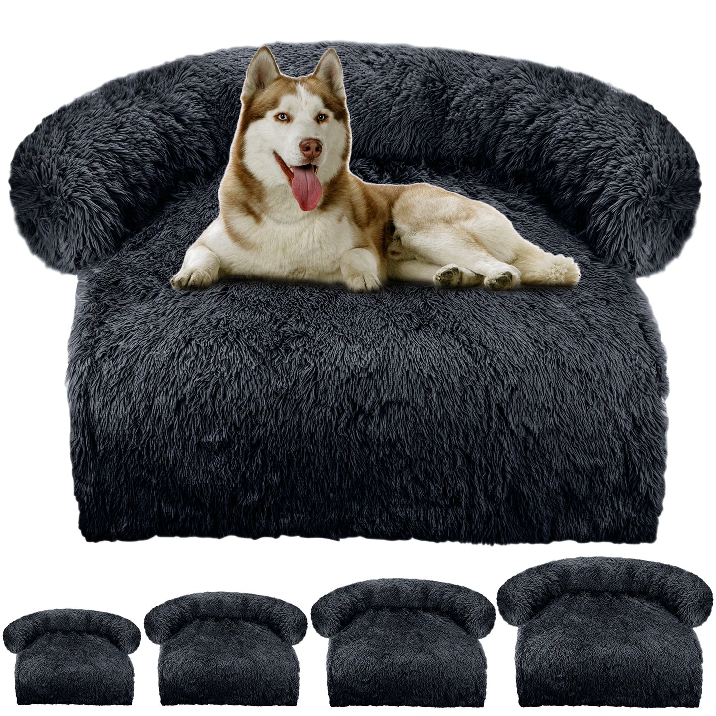 Cozy Plush Dog Sofa – Waterproof Couch-Cover Bed (S · M · L · XL · XXL)